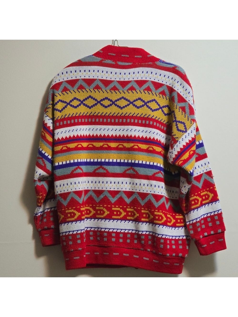 Multicolor Patterned Men's Sweater - Picture 7 of 8